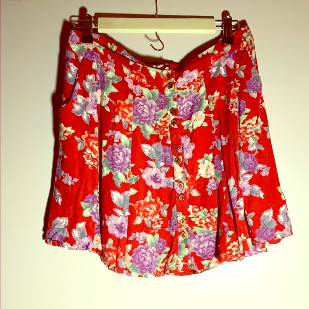 Urban Outfitters High Waisted Red Skirt